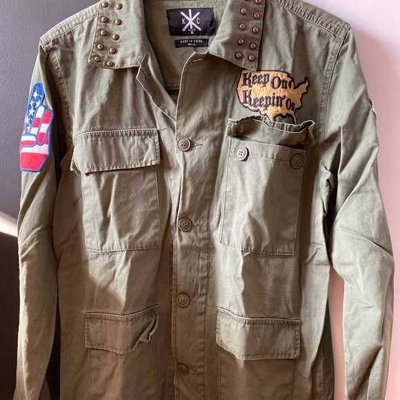 Military Shacket w/ patches - Picture 1 of 4